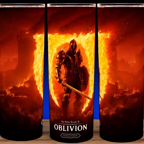Glow in the Dark Elder Scrolls Oblivion Remake Gaming Cup Mug Tumbler 20oz - Picture 2 of 4